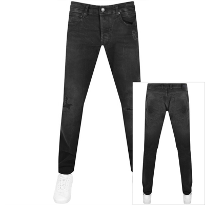 Shop Replay Grover Straight Fit Jeans Dark Wash Black