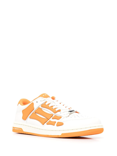 Shop Amiri Patch-detail Lace-up Sneakers In Orange