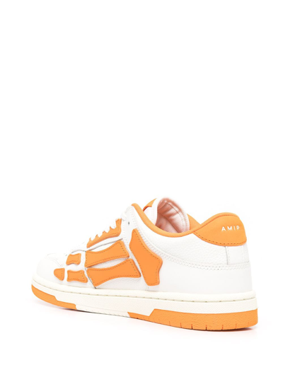 Shop Amiri Patch-detail Lace-up Sneakers In Orange