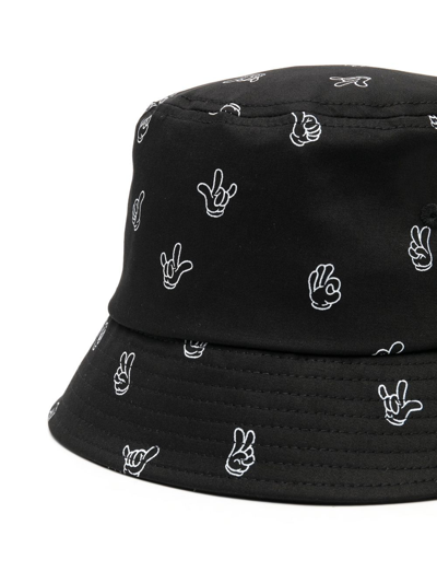 Shop Molo Graphic-print Bucket Hat In Black
