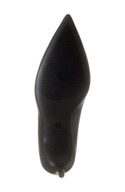 Shop Stuart Weitzman Linsi 75 Pointed Toe Pump In Black Smooth