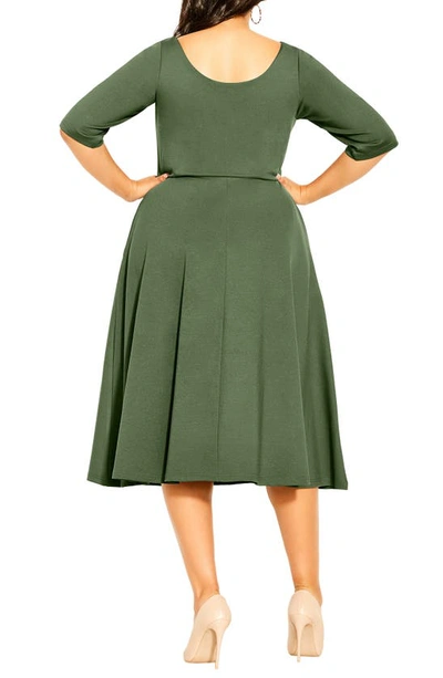 Shop City Chic Cute Girl Fit & Flare Dress In Pine