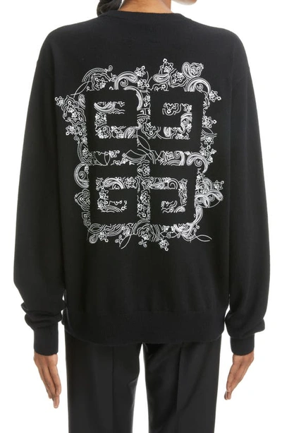 Shop Givenchy 4g Logo Cashmere Sweater In 004-black/ White