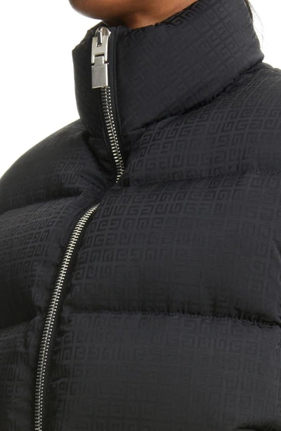 Shop Givenchy 4g Logo Jacquard Down Puffer Jacket In 001-black