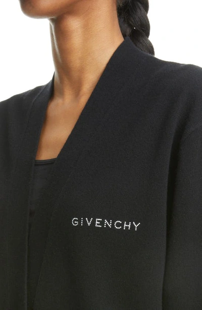 Shop Givenchy 4g Bandana Embroidered Cashmere Cardigan In 004-black/ White