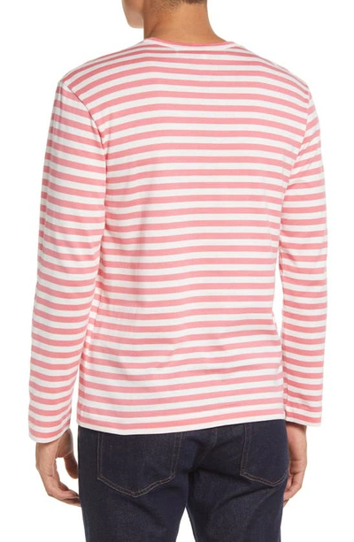 Shop Comme Des Garçons Play Stripe T-shirt In Pink