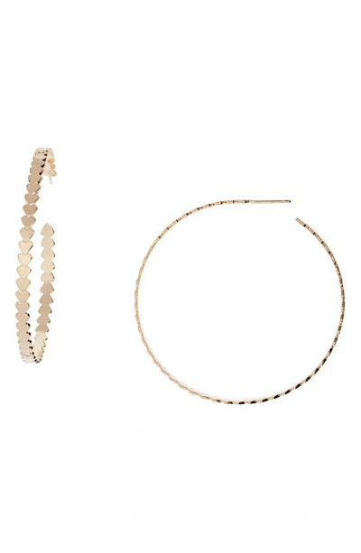 Shop Jennifer Zeuner Drea Hoop Earrings In 14k Yellow Gold Plated Silver