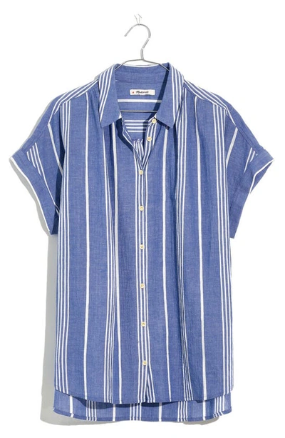 Shop Madewell Highley Stripe Central Shirt In Bluestone