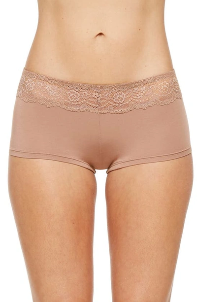 Shop Montelle Intimates Micro Air Boyshorts In Nutmeg