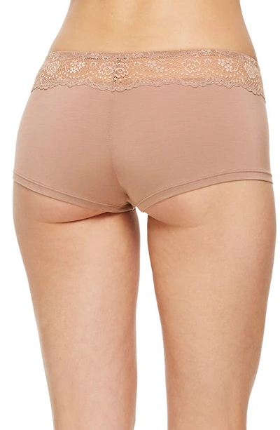 Shop Montelle Intimates Micro Air Boyshorts In Nutmeg