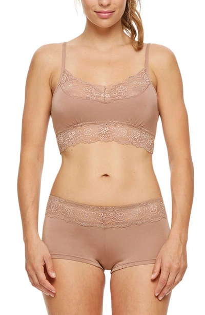Montelle Intimates Micro Air Boyshorts In Nutmeg