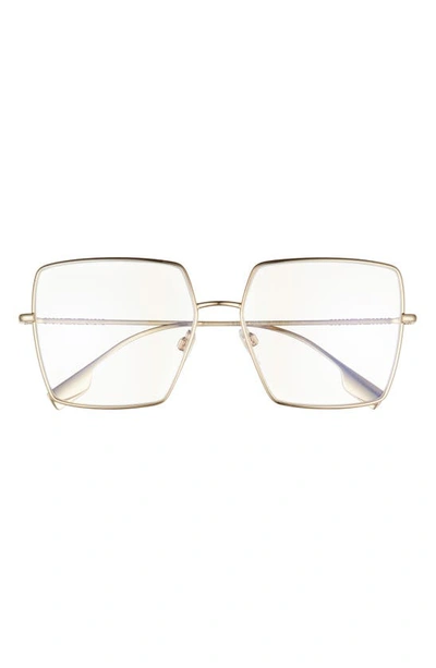 Shop Burberry 58mm Square Sunglasses In Gold/ Transparent Blue