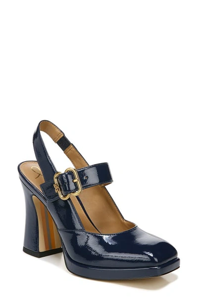 Shop Sam Edelman Jildie Platform Slingback Pump In Royal Navy