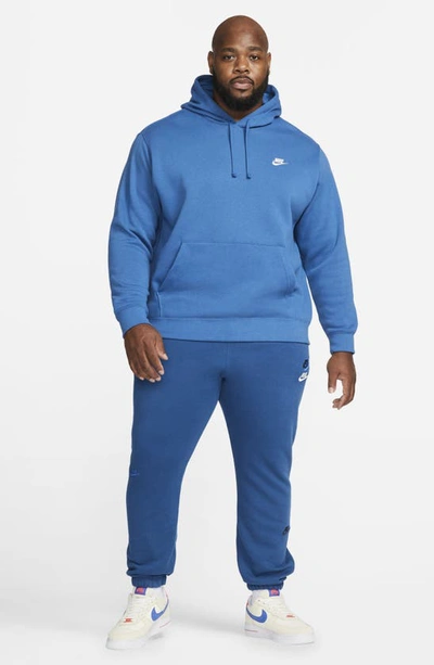 Shop Nike Sportswear Club Hoodie In Dark Marina Blue/ White