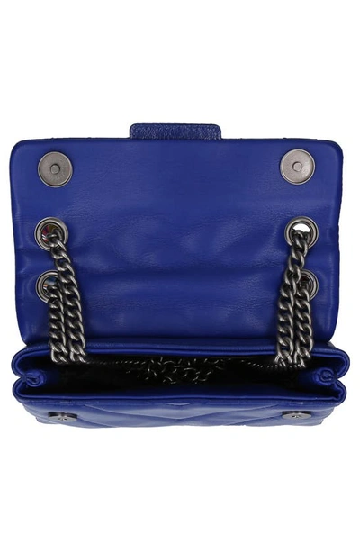 Shop Kurt Geiger Mini Kensington Quilted Leather Crossbody Bag In Open Blue
