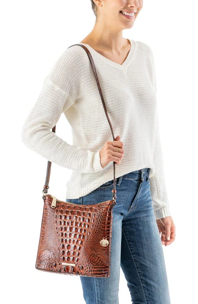Brahmin Katie Croc Embossed Leather Crossbody Bag In Neon Light Mini Melbourne