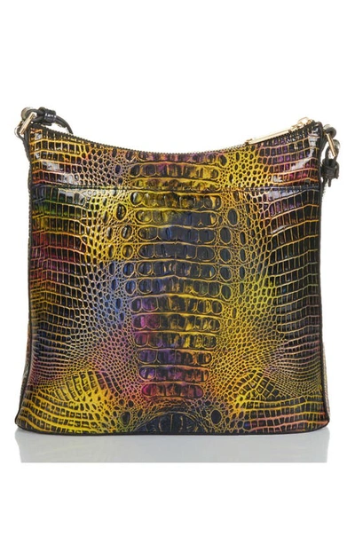 Shop Brahmin Katie Croc Embossed Leather Crossbody Bag In Neon Light Mini Melbourne