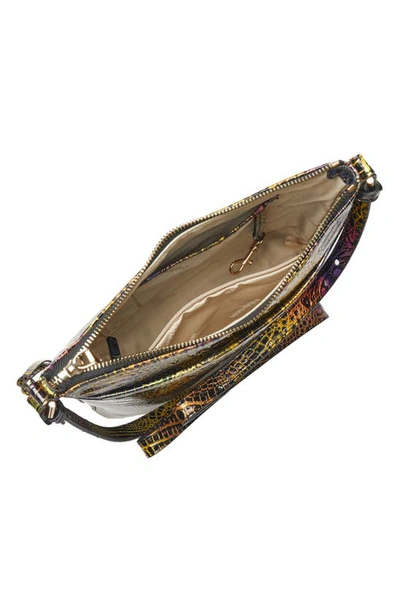 Brahmin Katie Croc Embossed Leather Crossbody Bag In Neon Light Mini Melbourne