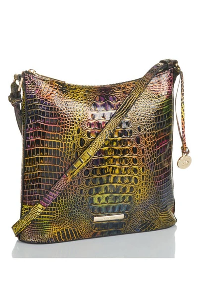 Shop Brahmin Katie Croc Embossed Leather Crossbody Bag In Neon Light Mini Melbourne