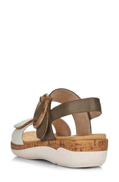 Shop Remonte Jocelyn 53 Slingback Sandal In Offwhite/ Forest