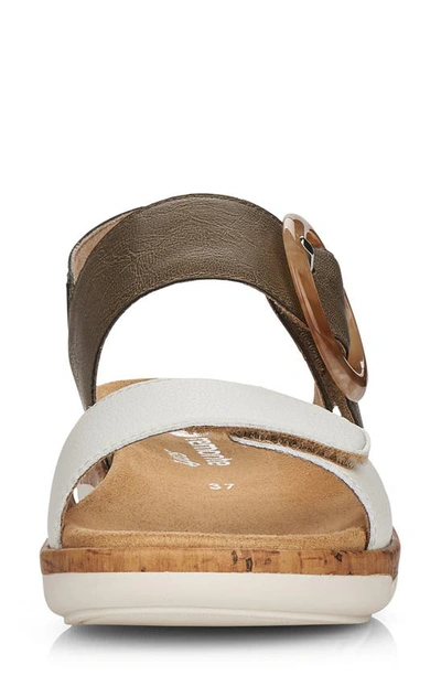 Shop Remonte Jocelyn 53 Slingback Sandal In Offwhite/ Forest