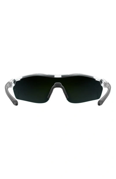 Shop Under Armour 99mm Mirrored Shield Sport Sunglasses In Crystal Black / Blue Gradient
