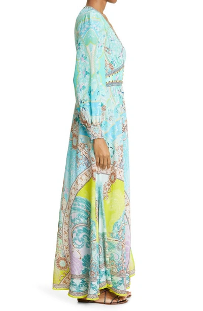 Shop Camilla Turn Back Time Embellished Long Sleeve Silk Maxi Dress