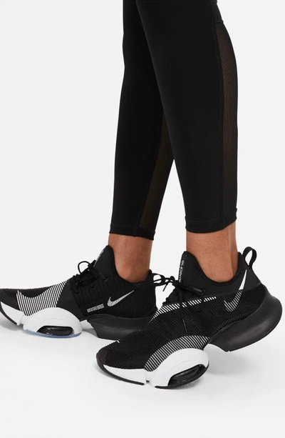 Shop Nike Pro Mid Rise Leggings In Black/ White