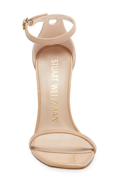 Shop Stuart Weitzman Nudistcurve Ankle Strap Sandal In Adobe