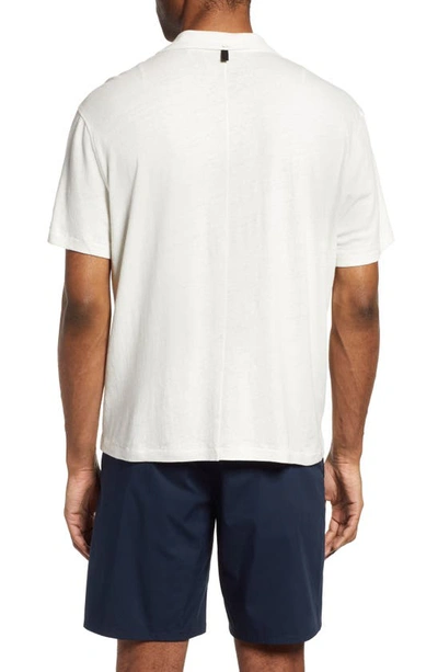 Shop Rag & Bone Avery Short Sleeve Linen & Cotton Knit Button-up Camp Shirt In Ivory