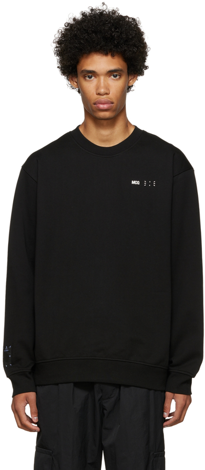 Shop Mcq By Alexander Mcqueen Black Cotton Sweatshirt In 1000 Darkest Black