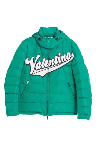 VALENTINO BOUCLÉ LOGO QUILTED DOWN JACKET 