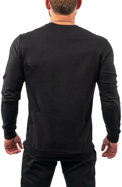 Shop Maceoo Lightening Black Stretch Cotton Graphic Crewneck Sweater