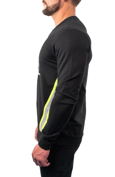 Shop Maceoo Lightening Black Stretch Cotton Graphic Crewneck Sweater