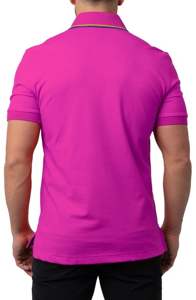 Shop Maceoo Mozarttwotip Button-down Polo In Pink