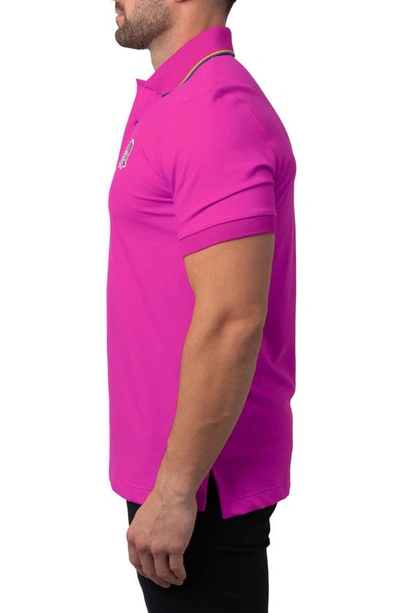 Shop Maceoo Mozarttwotip Button-down Polo In Pink