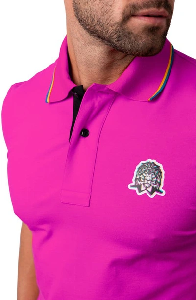 Shop Maceoo Mozarttwotip Button-down Polo In Pink