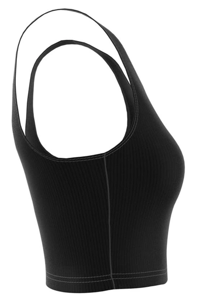 Shop Adidas Sportswear Sportswear Rib Crop Tank In Black/ White