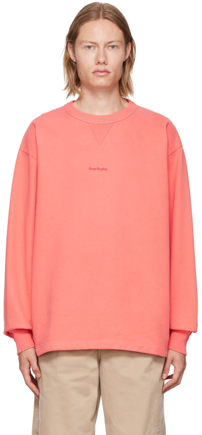 Shop Acne Studios Pink Bonded Sweatshirt In Salmon Pink