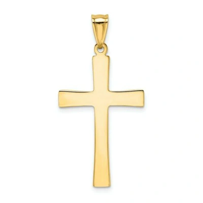 Pre-owned Accessories & Jewelry 14k Gelb Weiss Gold Politur Diamantschliff Kruzifix Kreuz Religiös Charm Anhänger