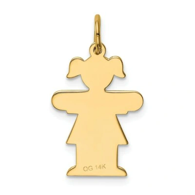 Pre-owned Accessories & Jewelry 14k Gelbgold Laser Geätzt Gravierbares Mädchen Stretch Hände Für Hug Kid Charm