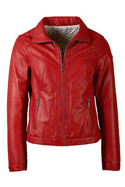 Pre-owned Milestone Lederjacke Damenjacke Neu Weiches Leder Rot