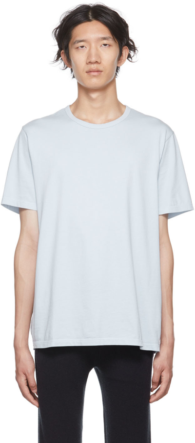 Shop Vince Blue Garment Dye T-shirt In Shirting Blue-466sbl