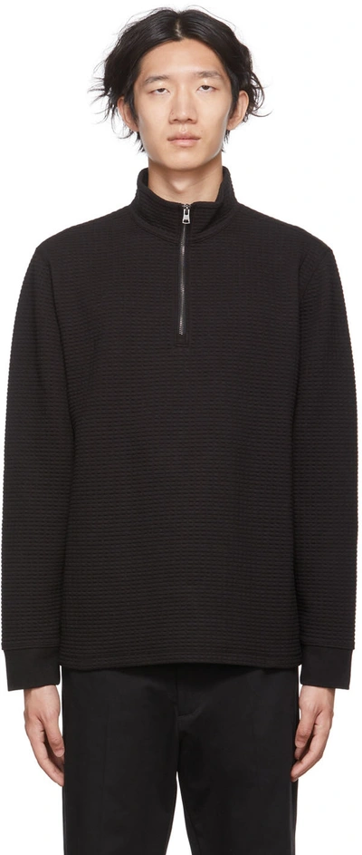 Shop Vince Black Dimensional Sweater In Black/beet Root-005b