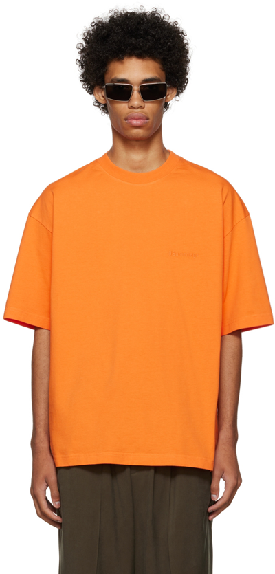 Balenciaga Orange T-shirt With Embroidered Logo | ModeSens