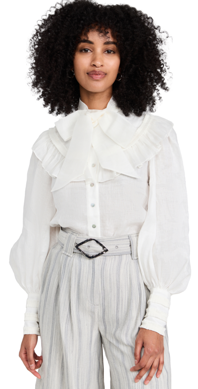 Shop Alemais Lennie Ruffle Top In Ivory