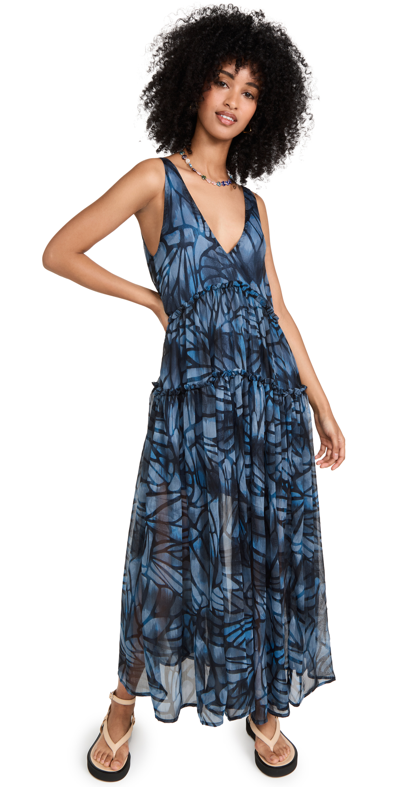 Shop Free People Julianna Maxi Dress In Navy Combo