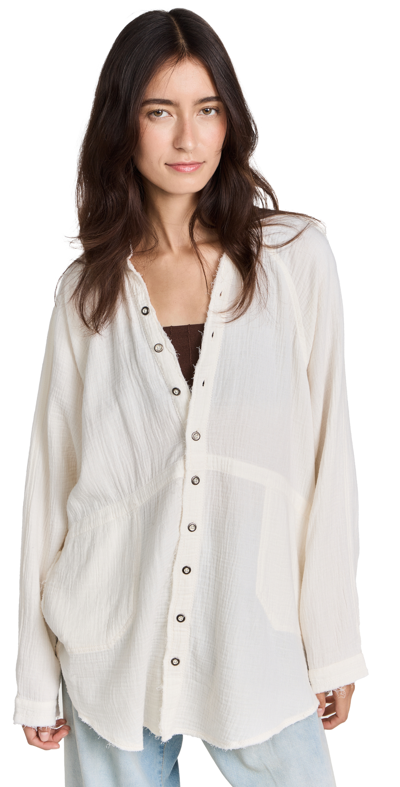 Shop Free People Summer Daydream Button Down In Ivory
