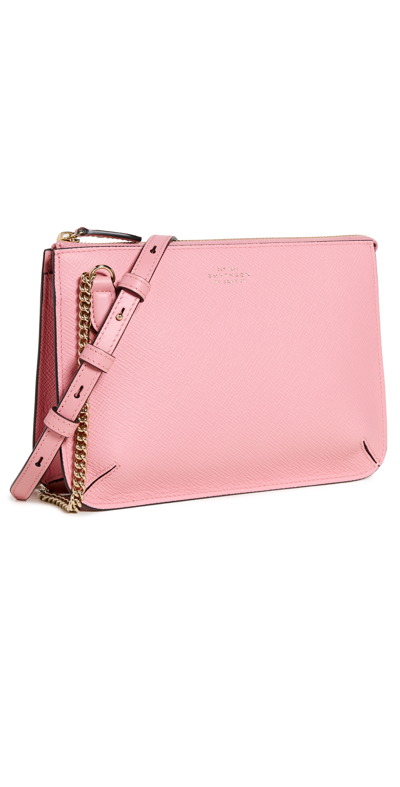 Shop Smythson Double Pouch Crossbody Bag In Rose