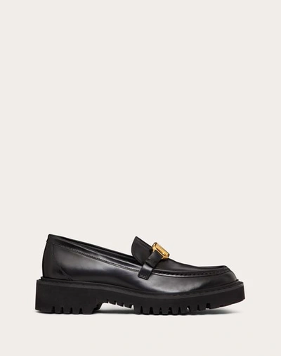 Valentino Glossy Leather Vlogo Signature Loaf In Black